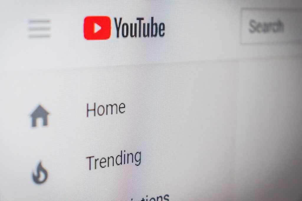 YouTubeのホーム画面